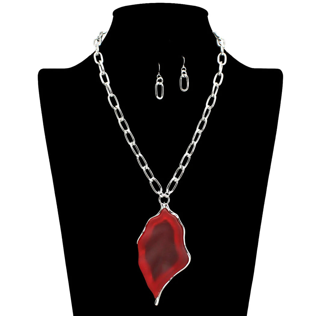 SILVER HOSTESS TRIM STONE NECKLACE #4675 0154