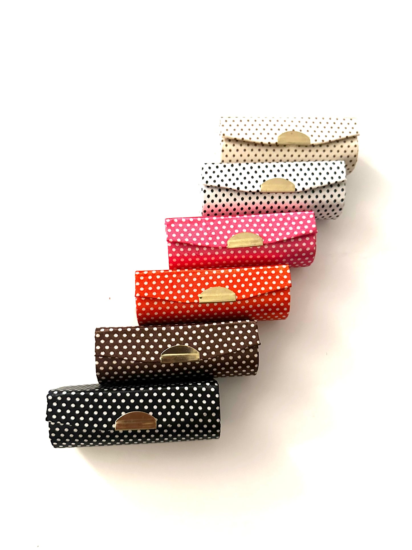 Lipstick & Mirror Container - Polkadot