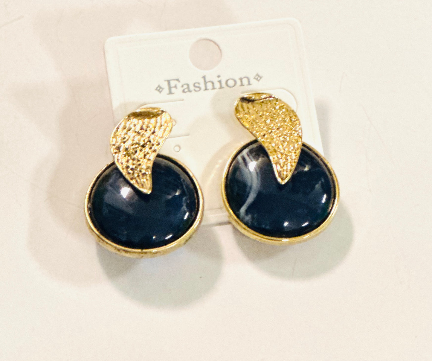 Gold Round Earrings