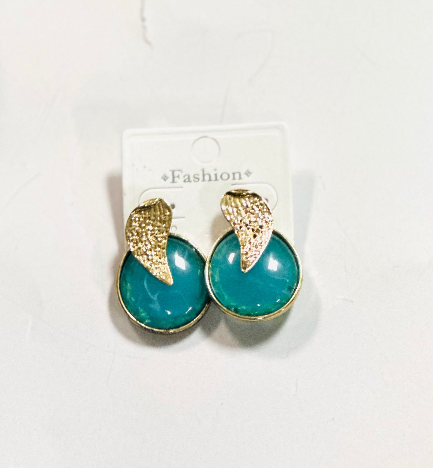 Gold Round Earrings