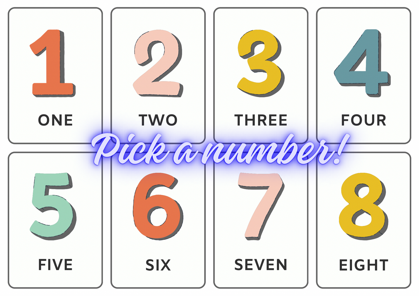 Pick A Number Mystery Prize