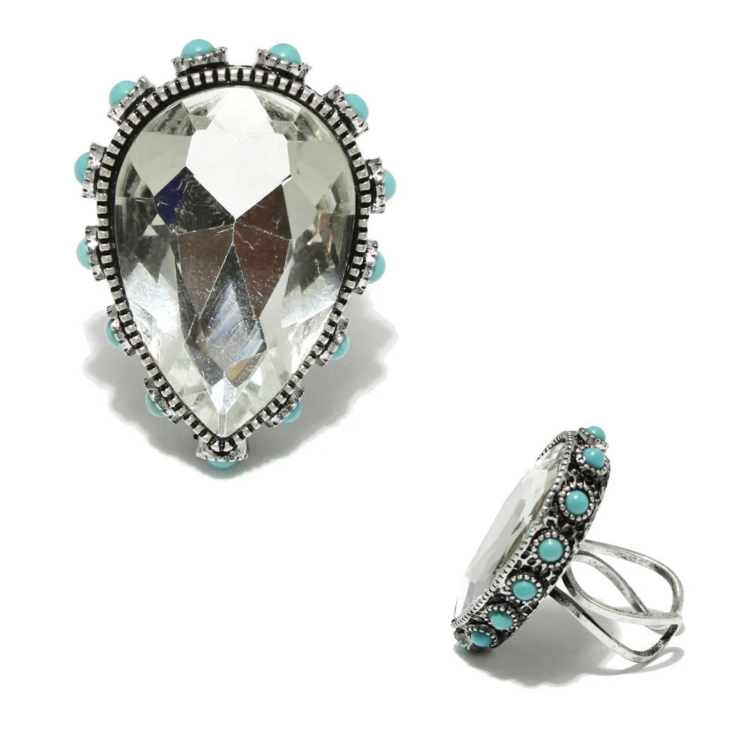 Western Bling Tear Drop Ring 444