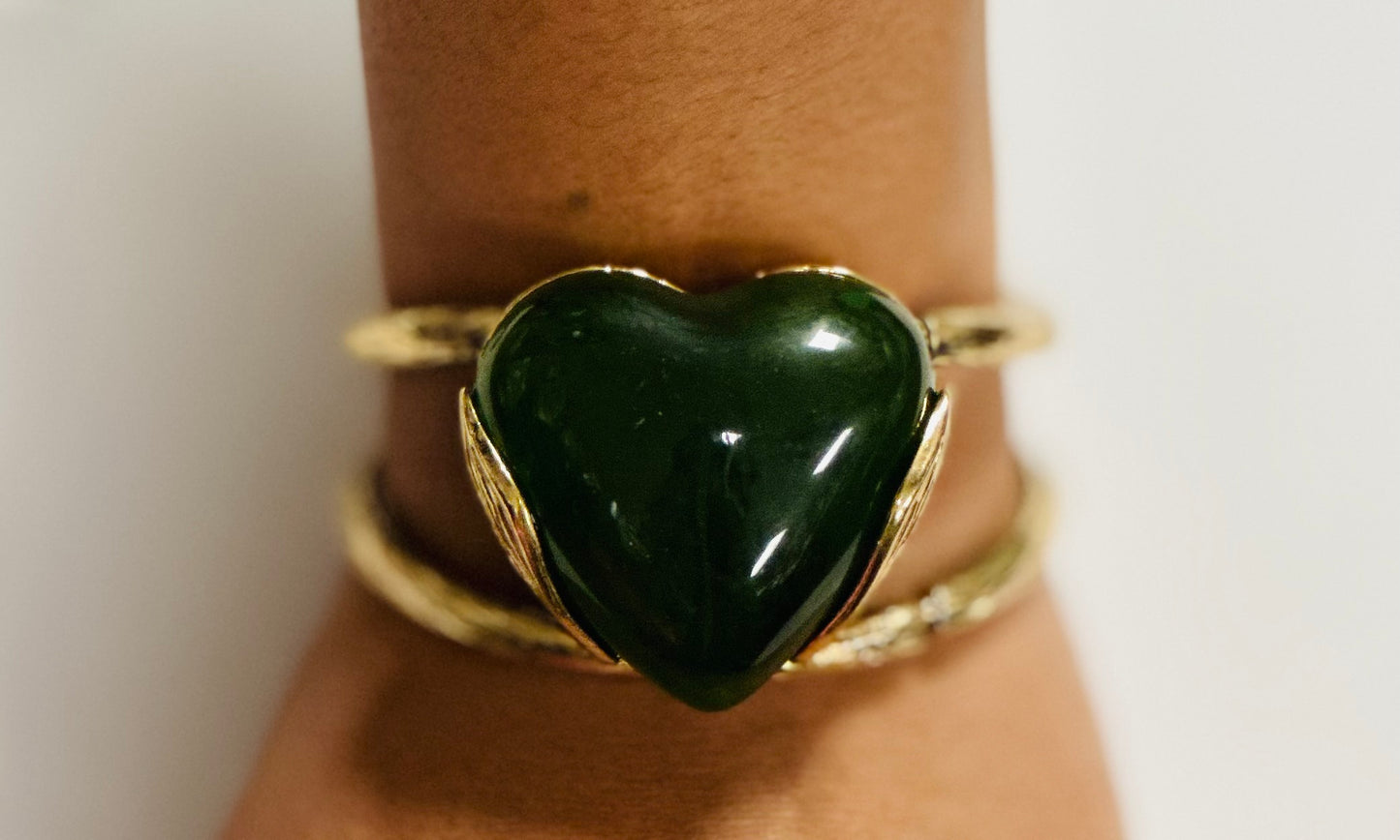 Gold Heart Cuff