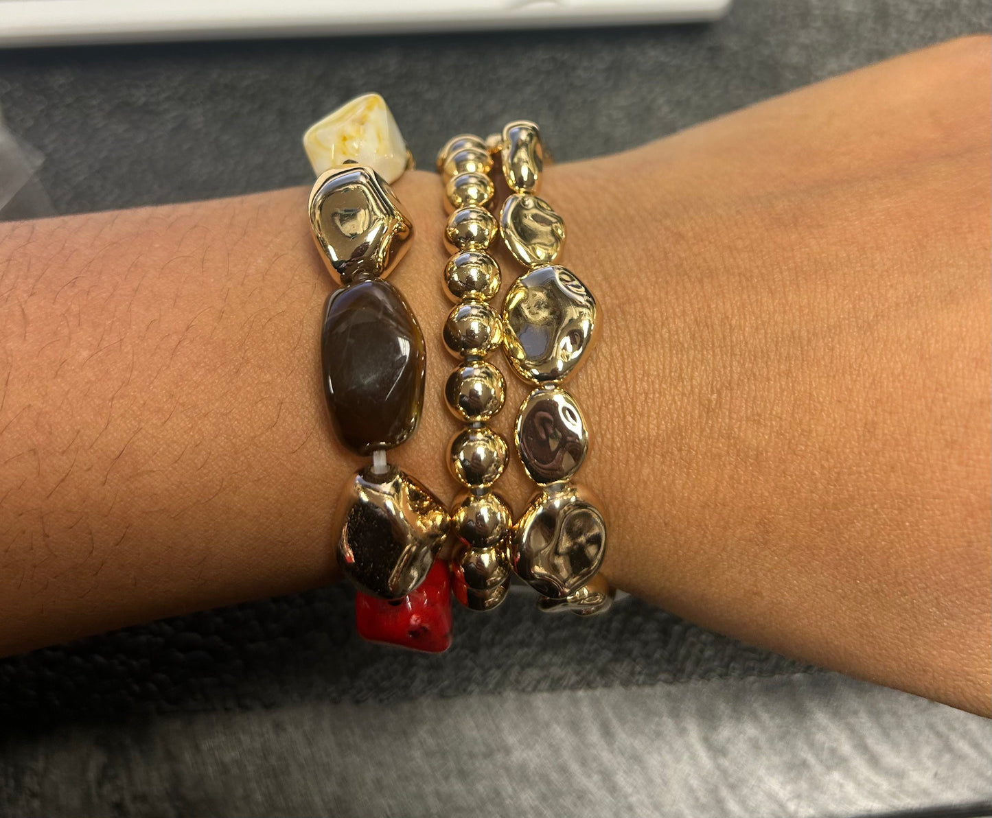 GOLD NUGGET BRACELET SET 4652 1067CLR
