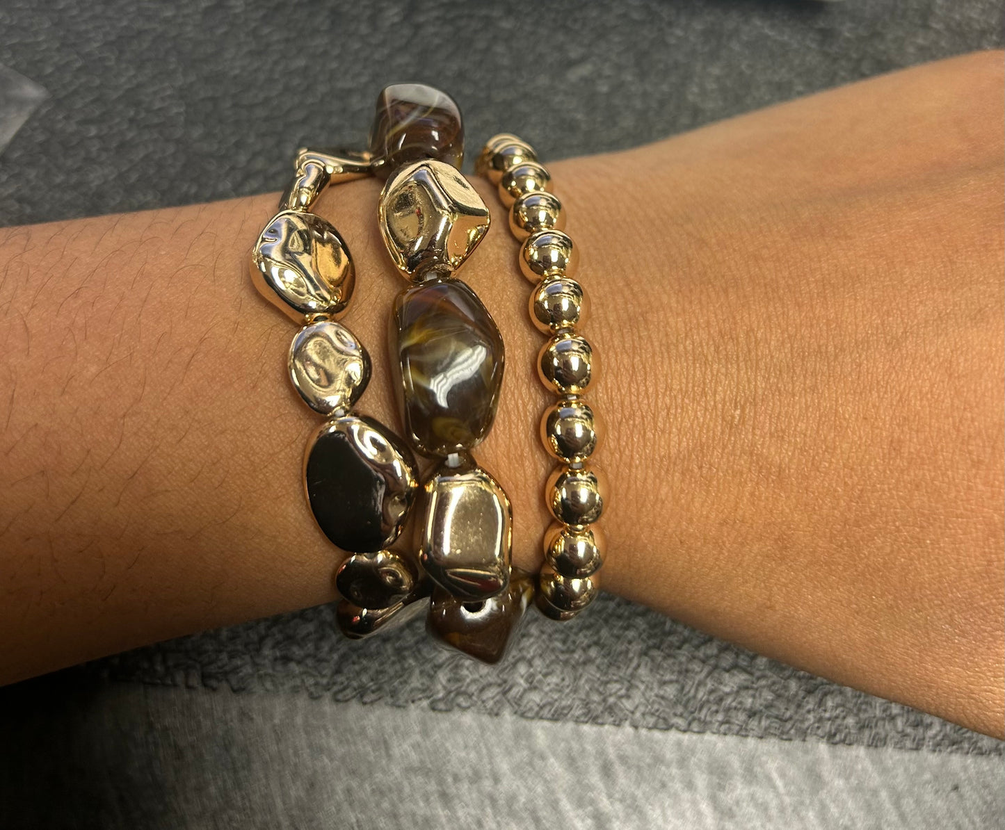 GOLD NUGGET BRACELET SET 4652 1067CLR
