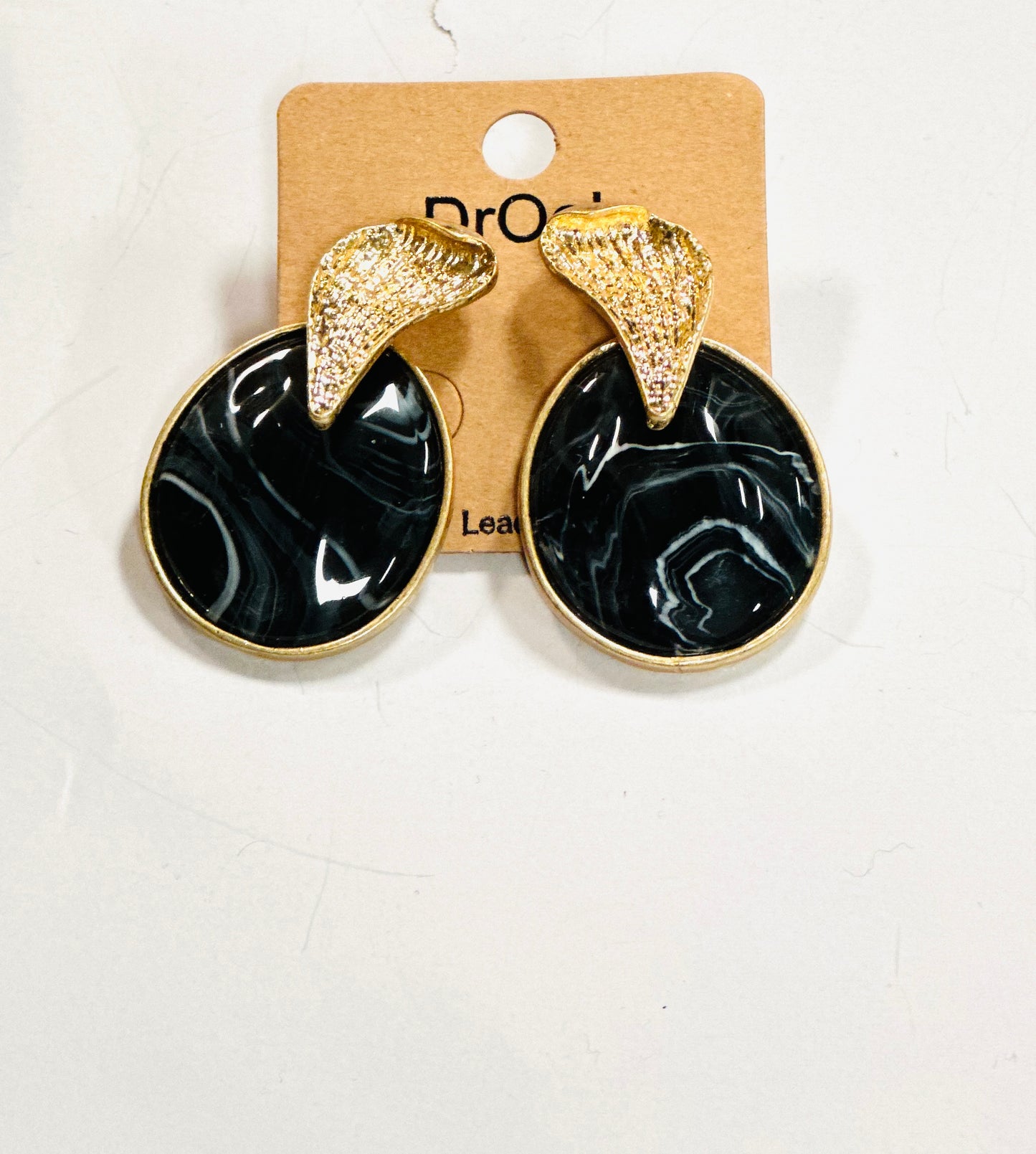 Gold Round Earrings