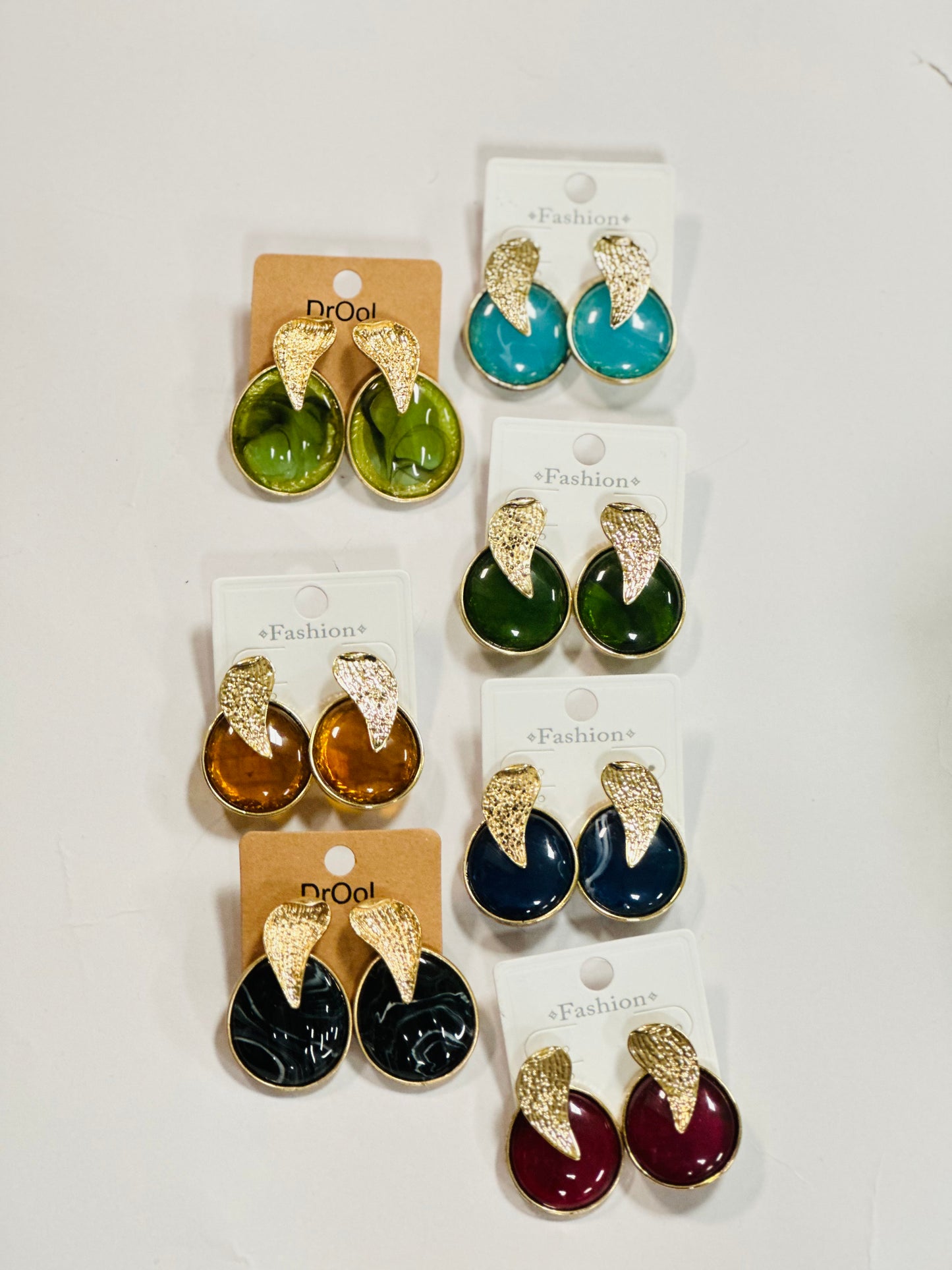 Gold Round Earrings