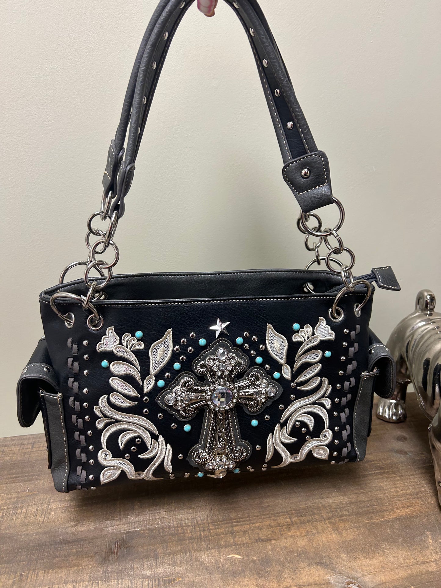 Western HANDBAG - CONCEALED BAG - BLACK