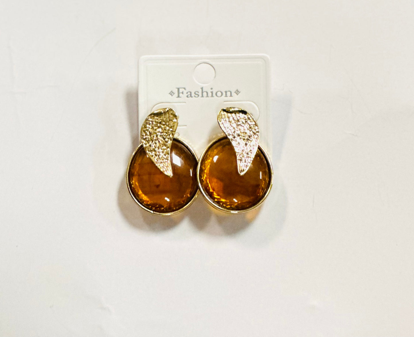 Gold Round Earrings