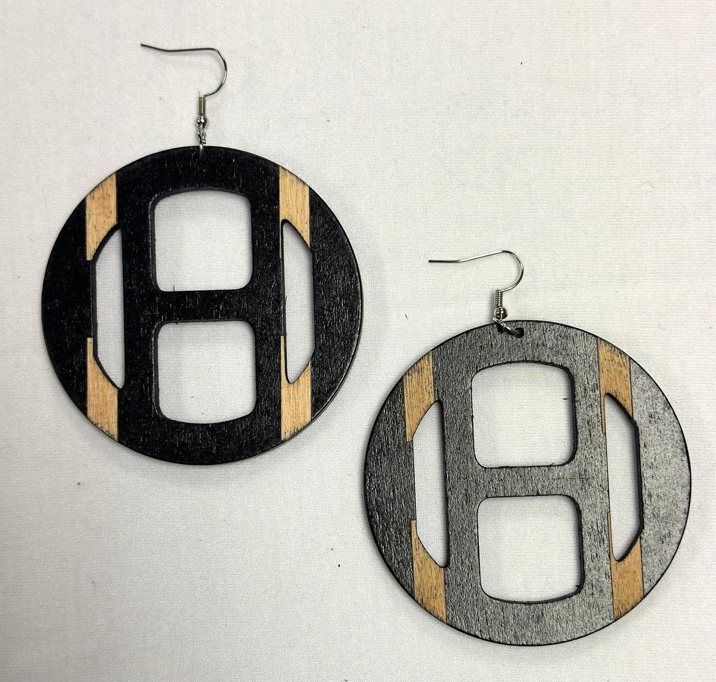 WOODEN H EARRINGS