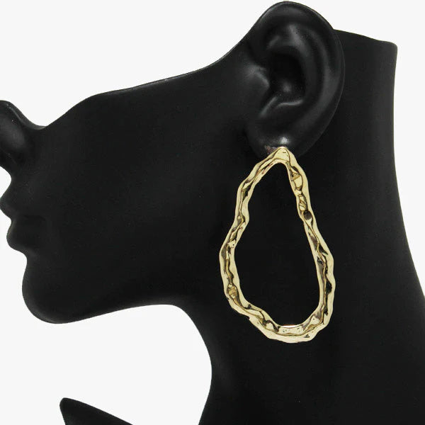 HAMMERED TEARDROP EARRINGS 1078CLR 4794