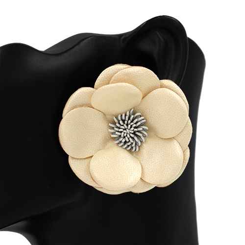 LEATHER FLOWER EARRINGS