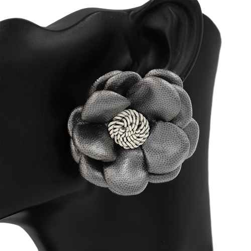 LEATHER FLOWER EARRINGS