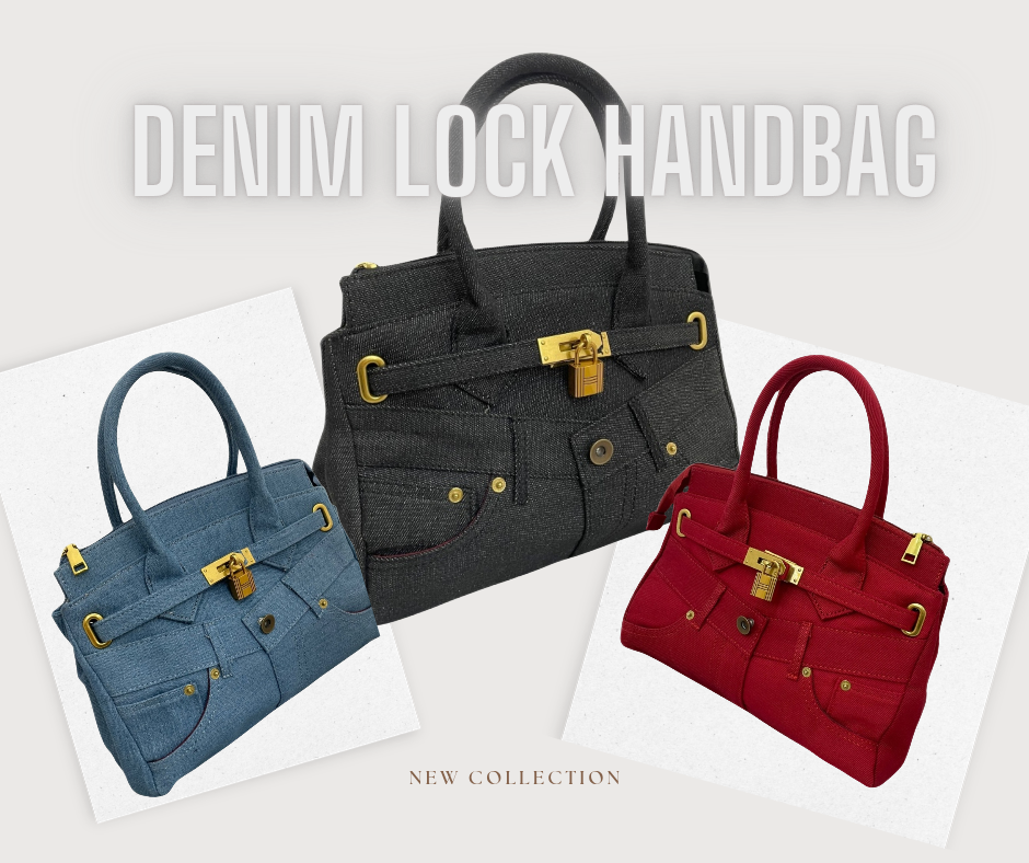 Denim Lock Handbag