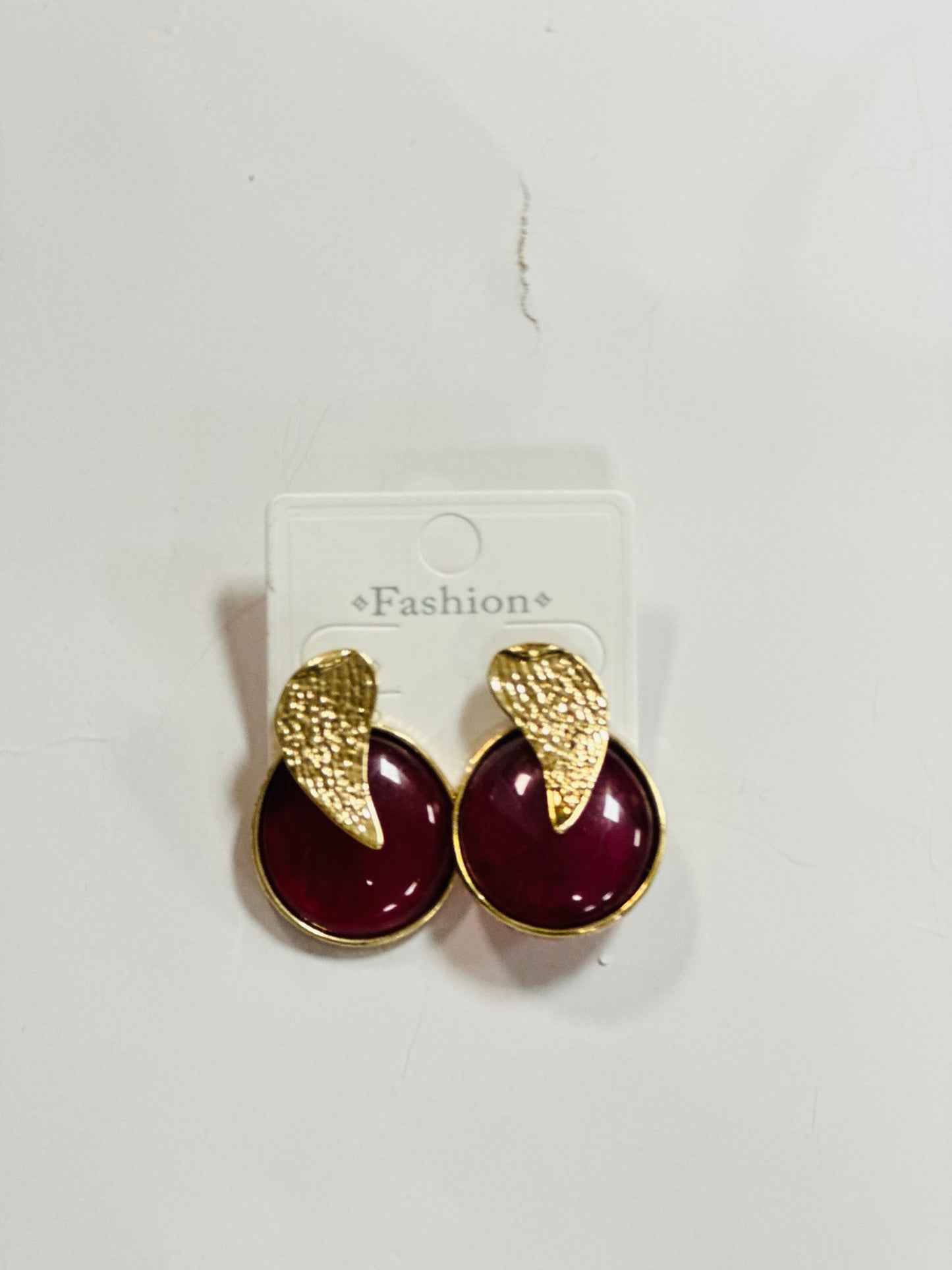 Gold Round Earrings