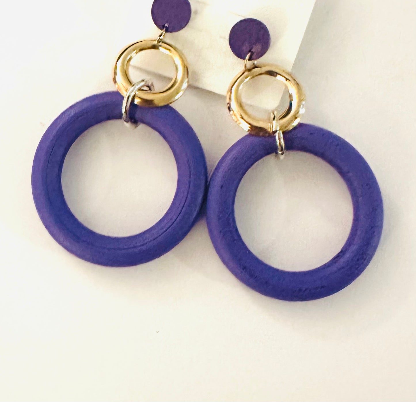 Wooden Round Earrings
