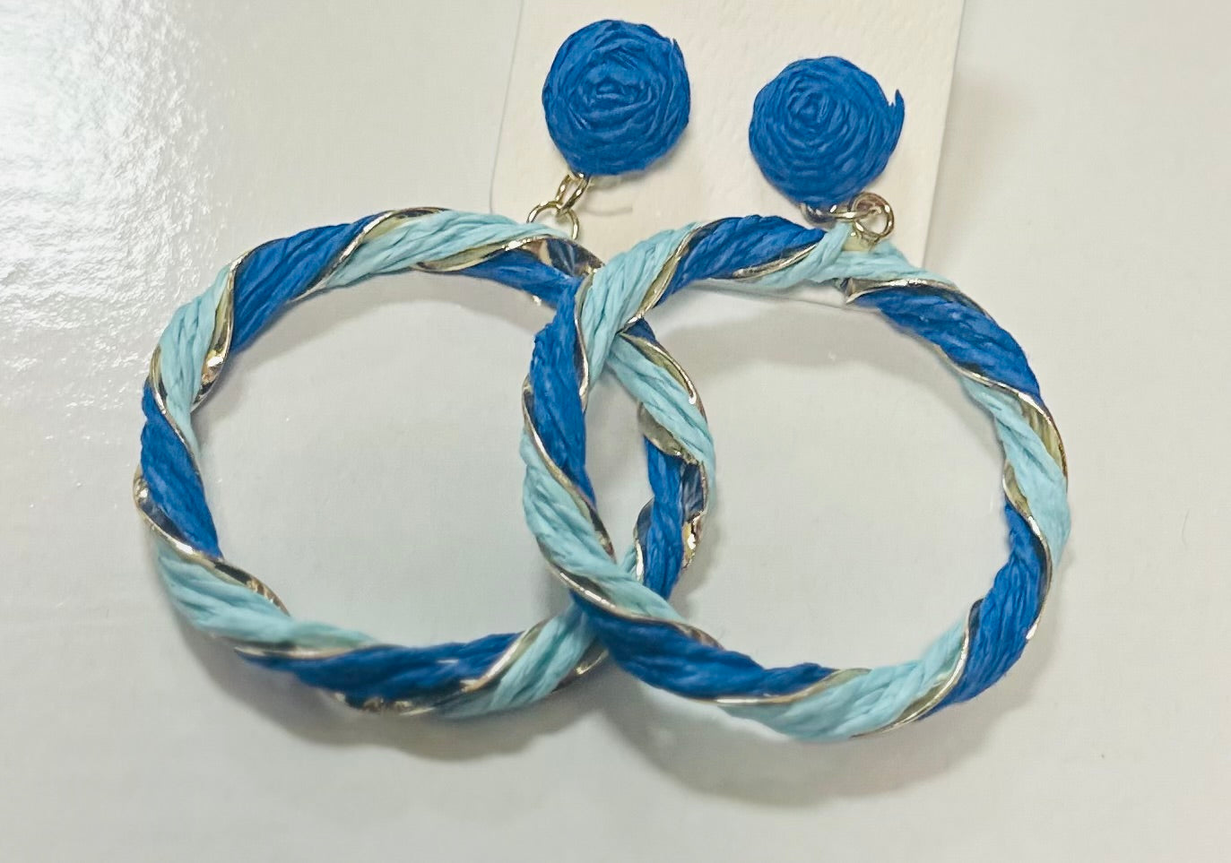 STRAW MULTI COLORED HOOPS 3986