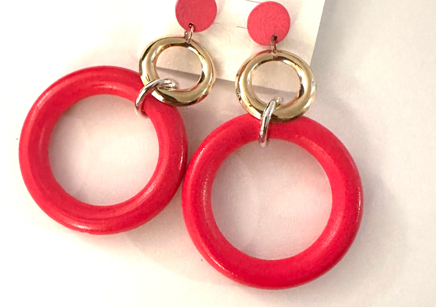 Wooden Round Earrings
