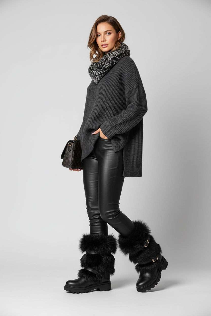 Black Russian Boot w/Buckle