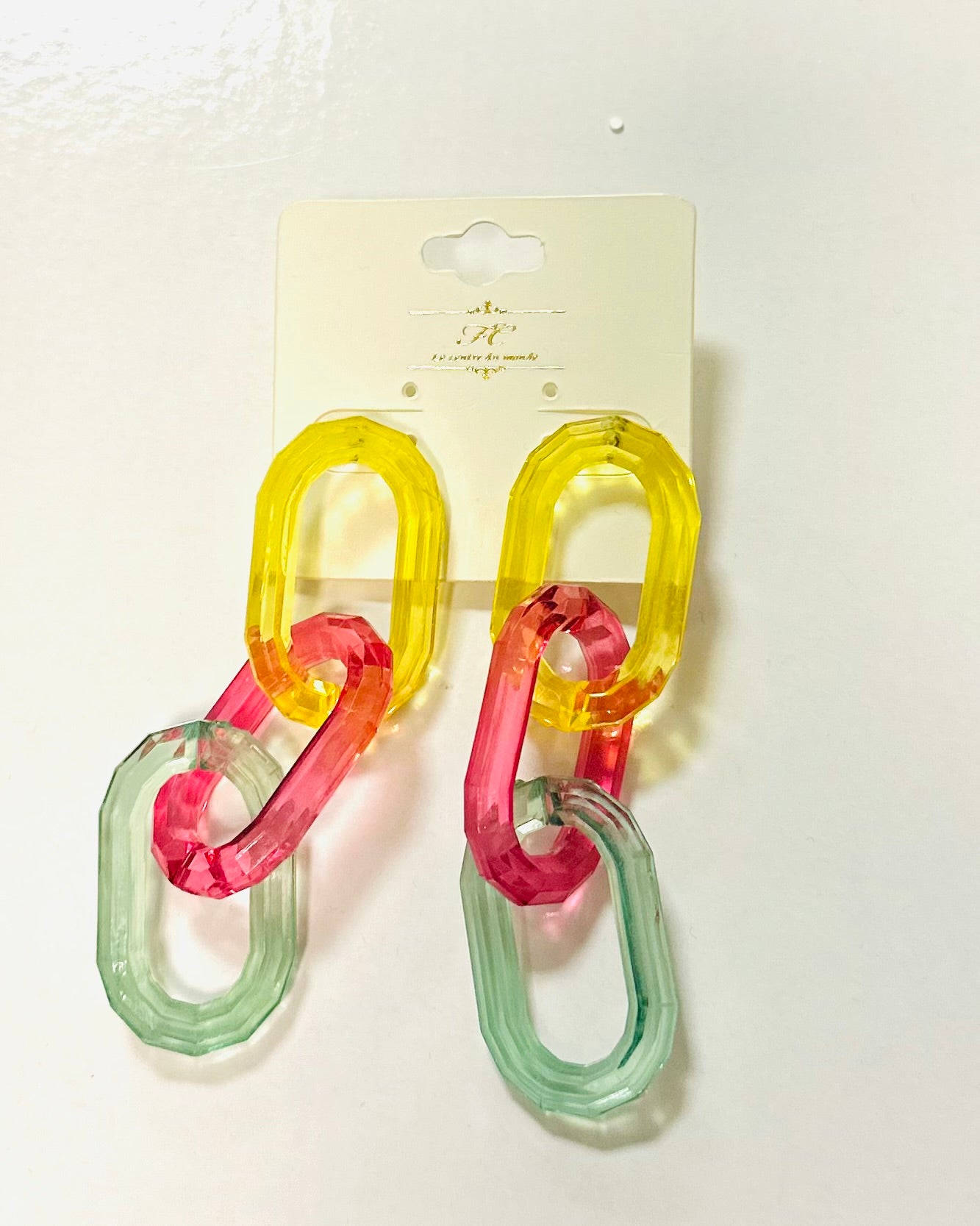 COLORFUL LINK EARRINGS 3984