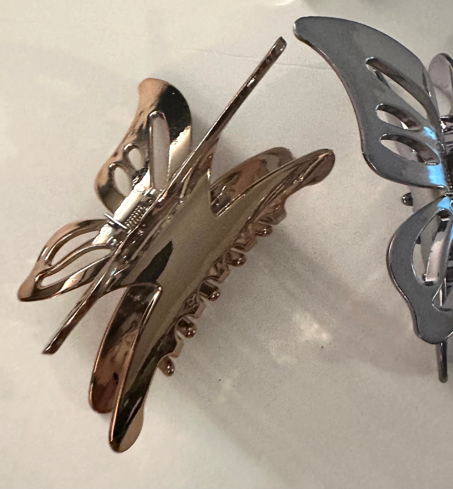 Chrome Butterfly Hair Clip