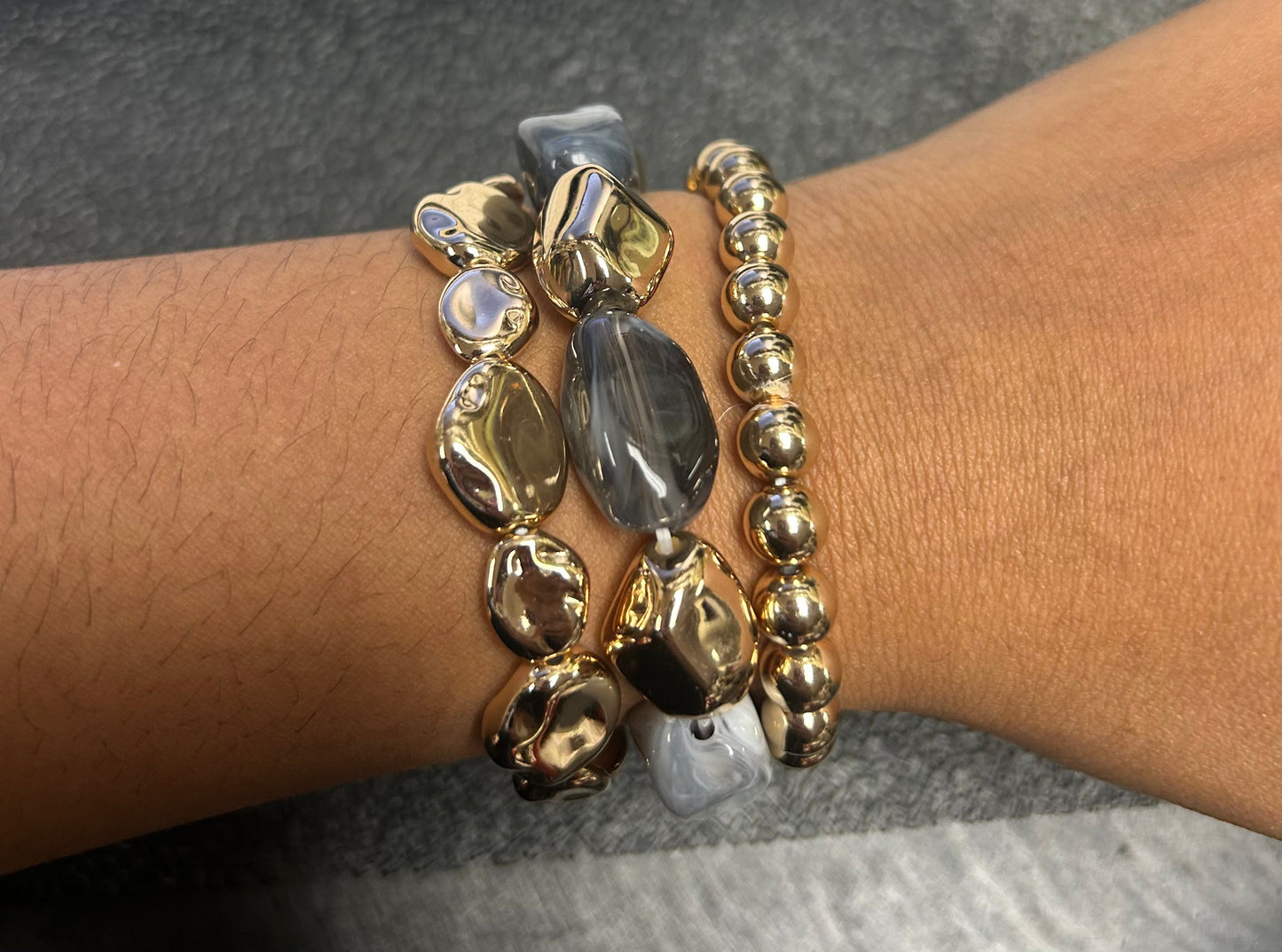 GOLD NUGGET BRACELET SET 4652 1067CLR