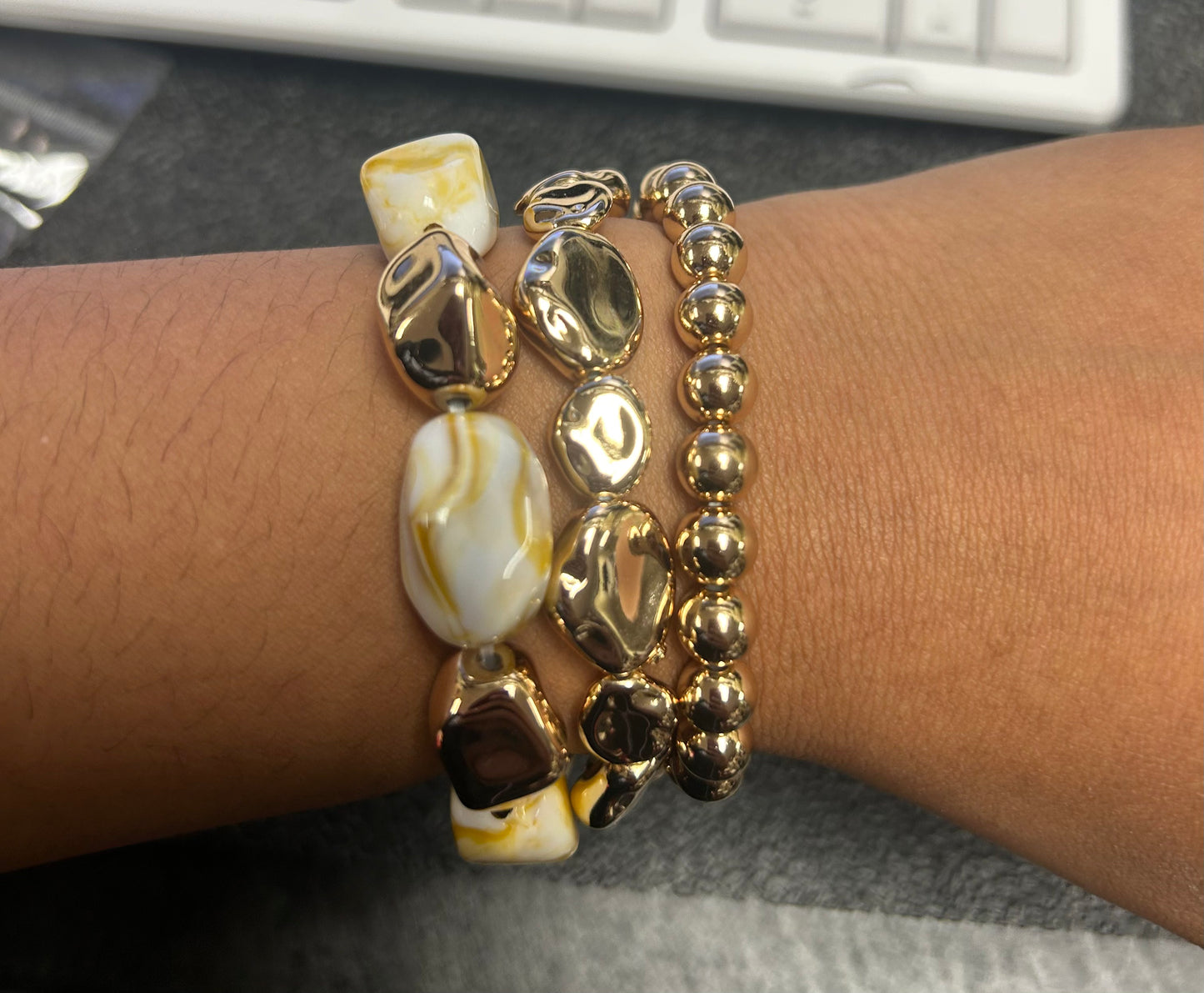 GOLD NUGGET BRACELET SET 4652 1067CLR
