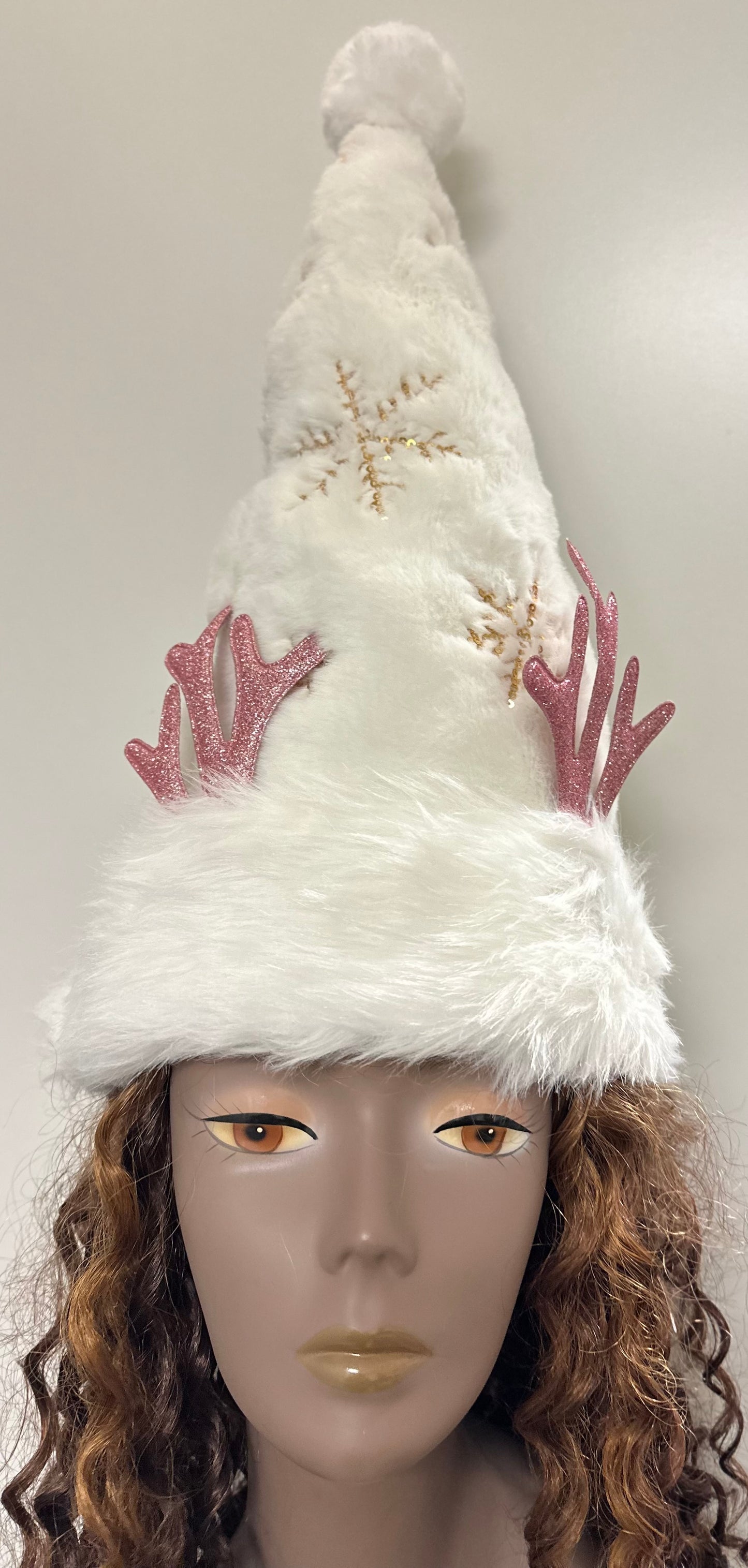WHITE REINDEER HAT