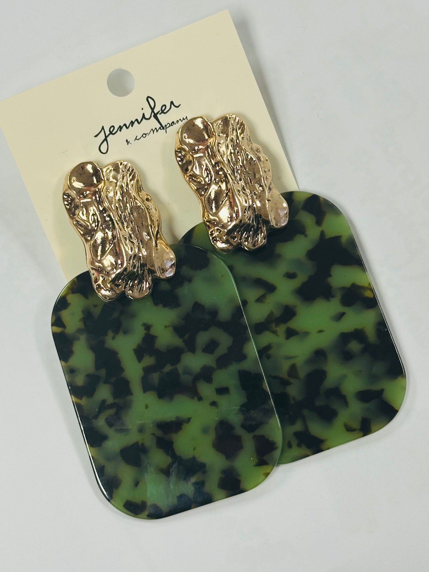 Gold Nugget Large Acrylic Earrings