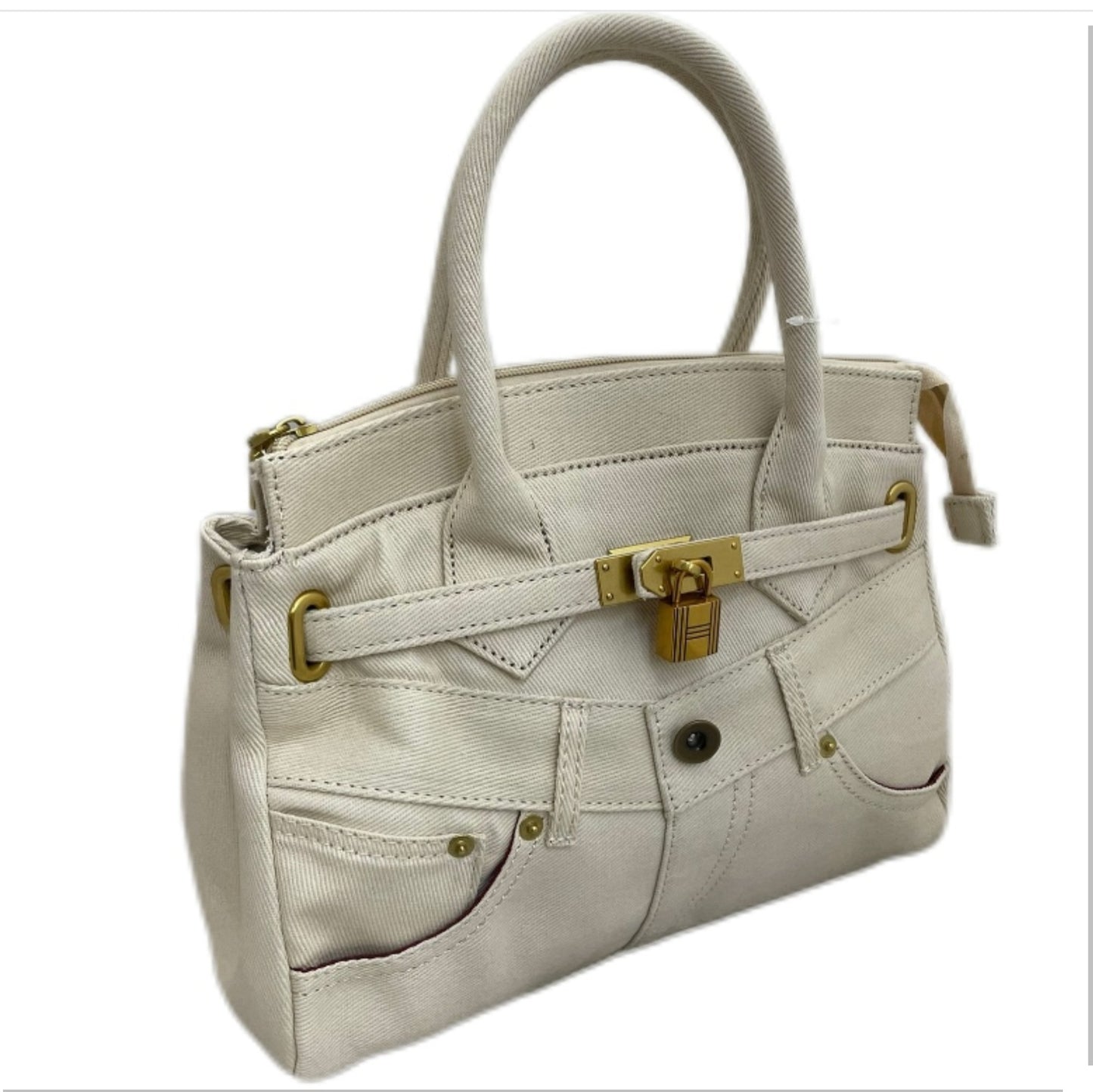 Denim Lock Handbag