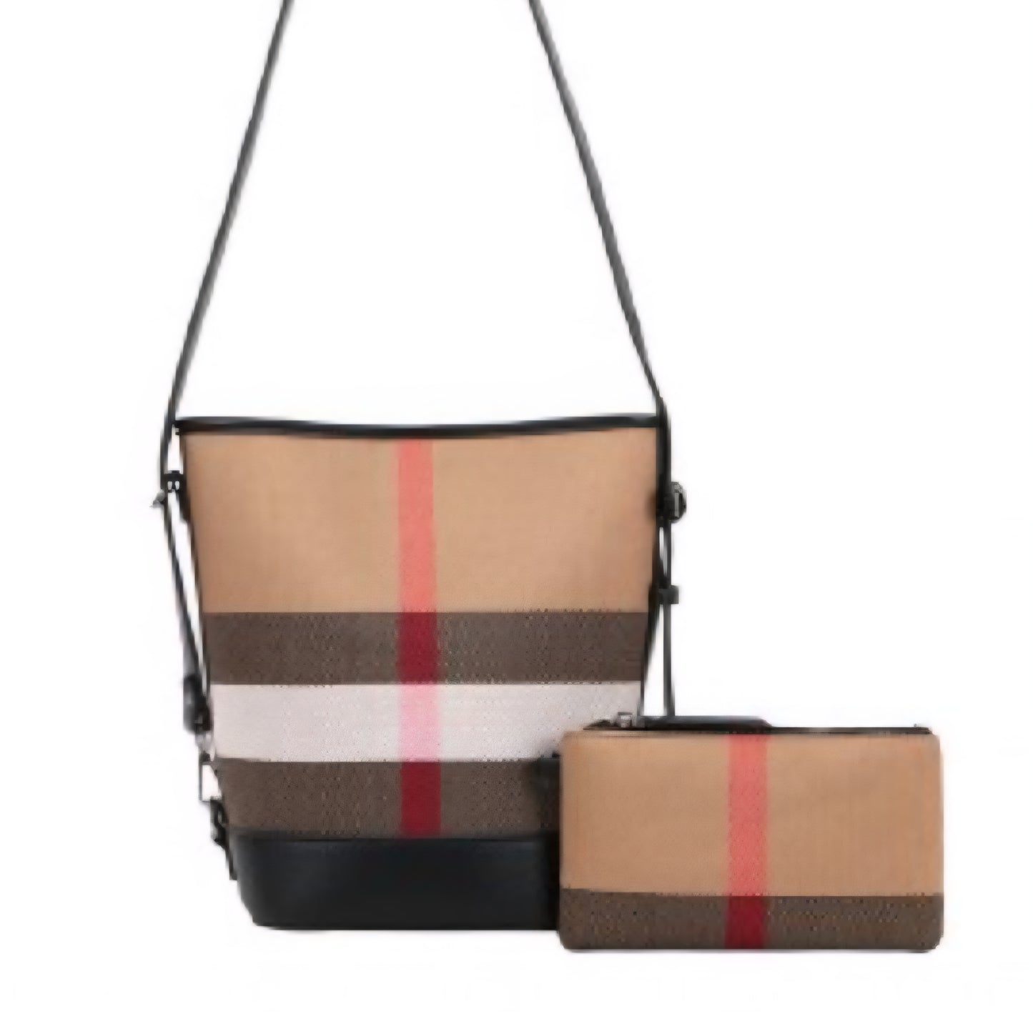 PLAID BUCKET CROSSBODY SET