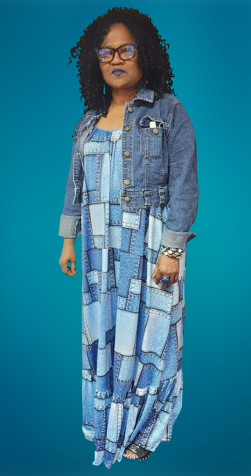 Denim Oversized Balloon Dress