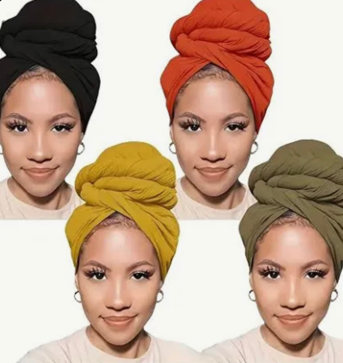 Long Satin Turban