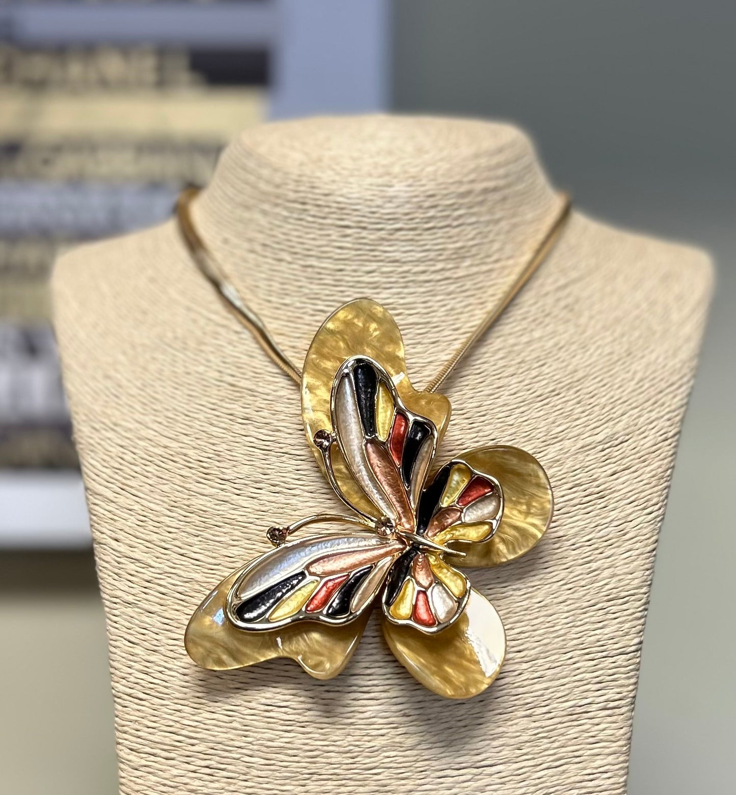 Butterfly Necklace Set 3D Pendant