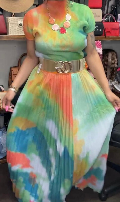 RUFFLED SPRING 2PCS SKIRT SET