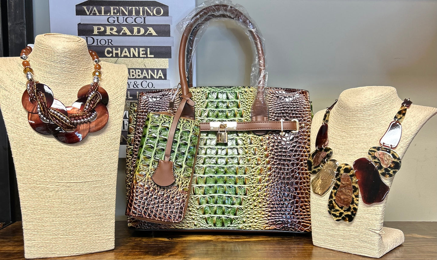 Ombre GATOR LOCK HANDBAG