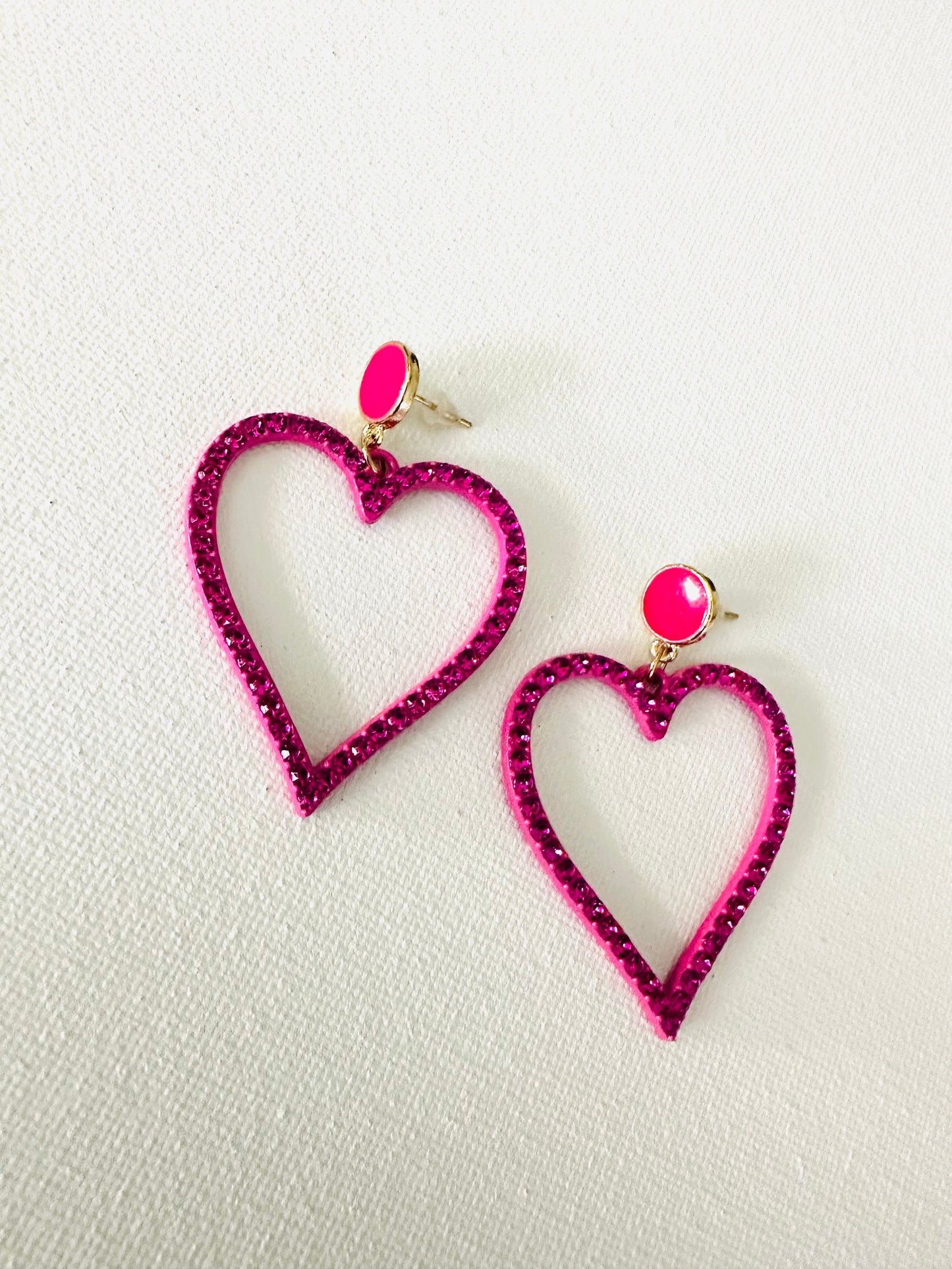 OPEN HEART BLING EARRINGS 0758