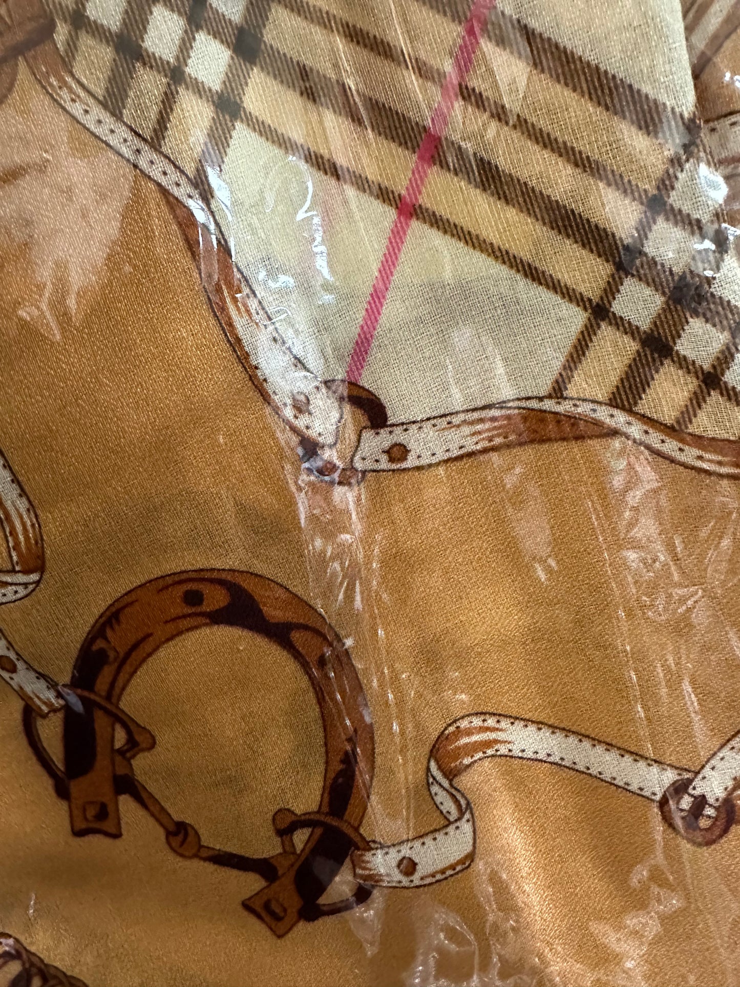 TAN PLAID HORSESHOE KIMONO