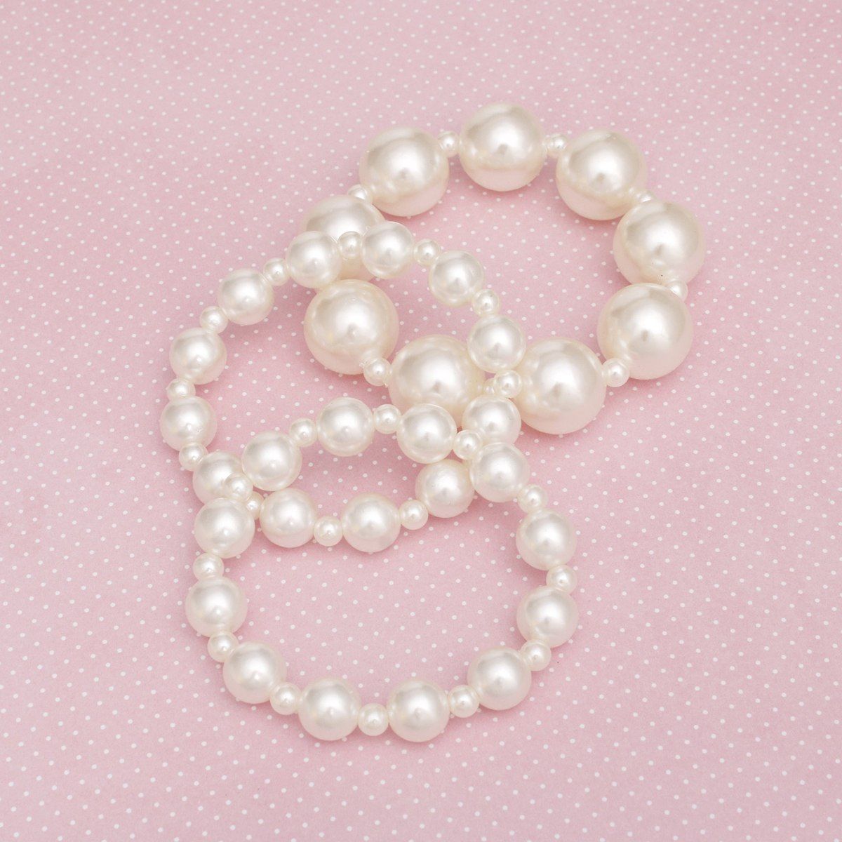 3 Pcs Cream Pearl Classic Coordinated Bracelet Set