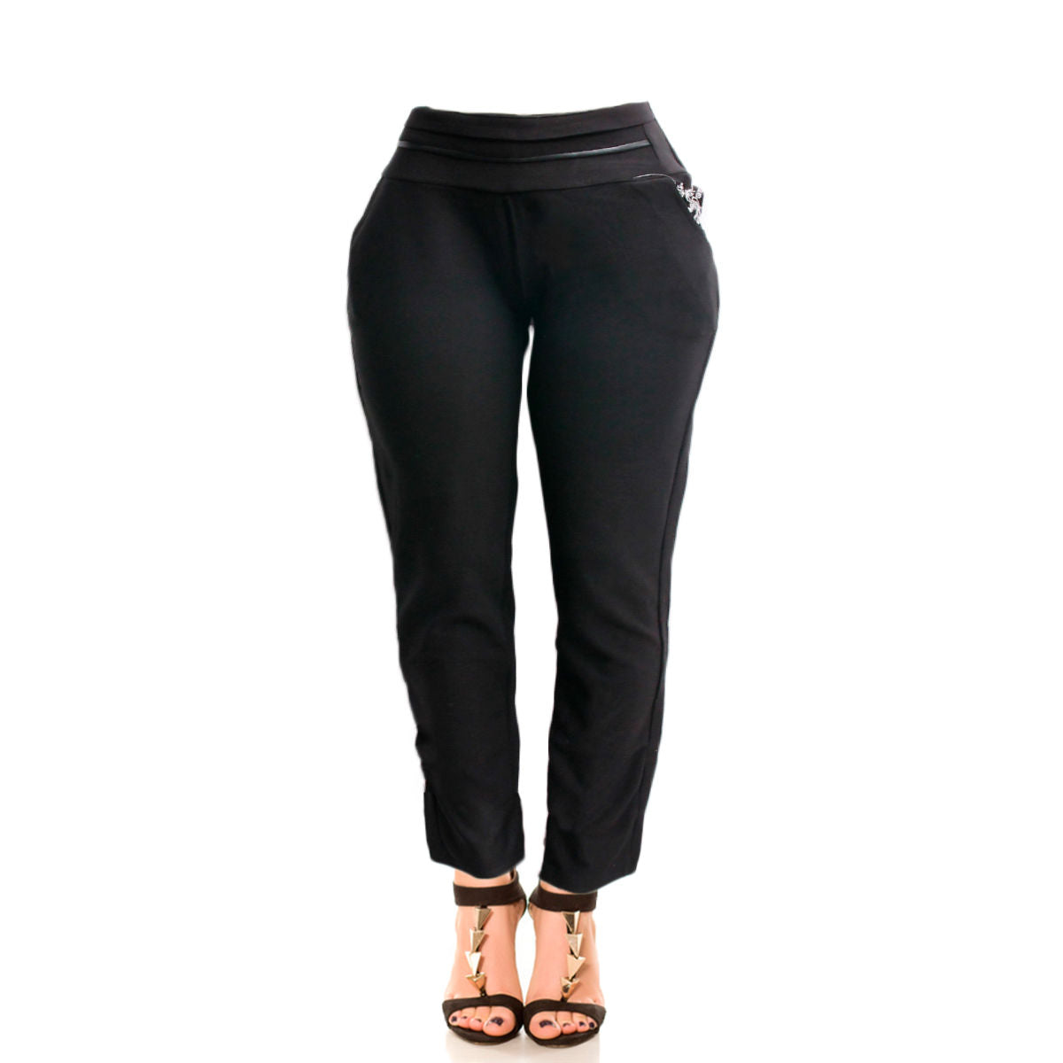 Plus Size 1XL Leather Line Leggings