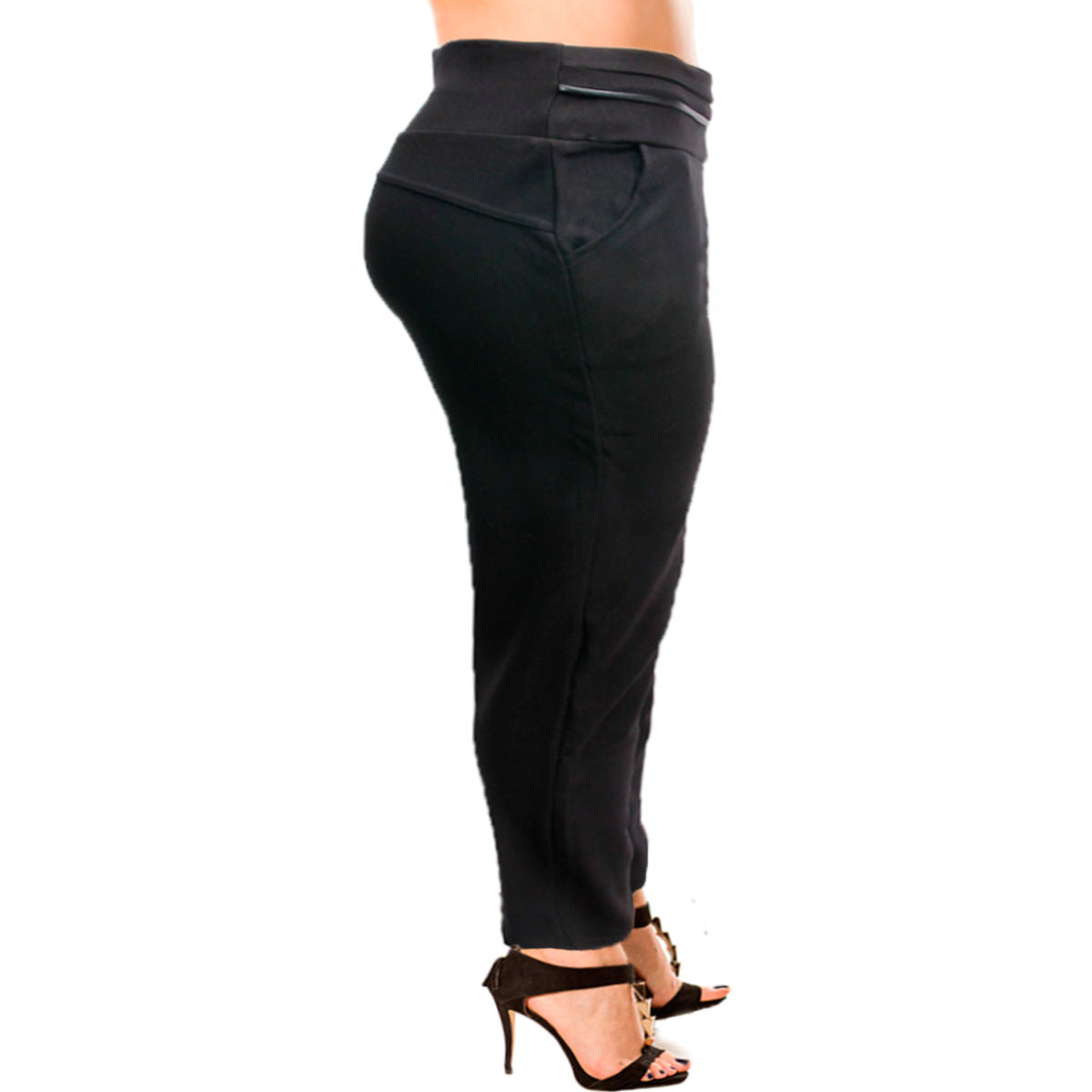 Plus Size 1XL Leather Line Leggings