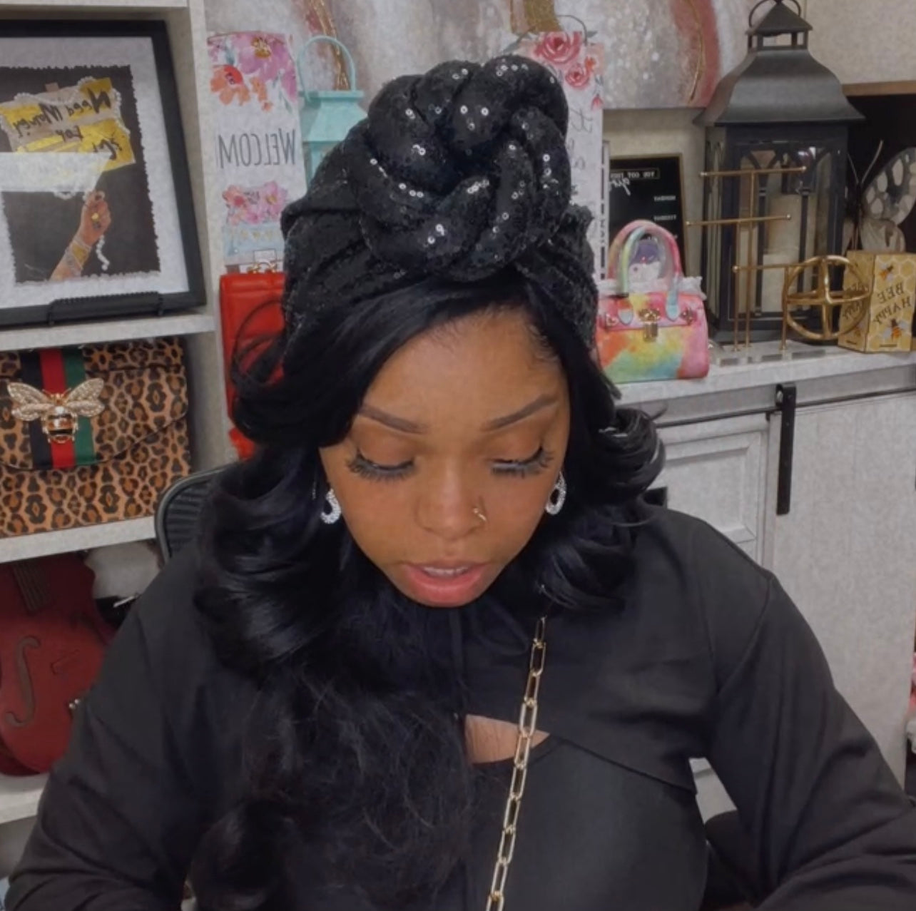 Sequins Knot Turban