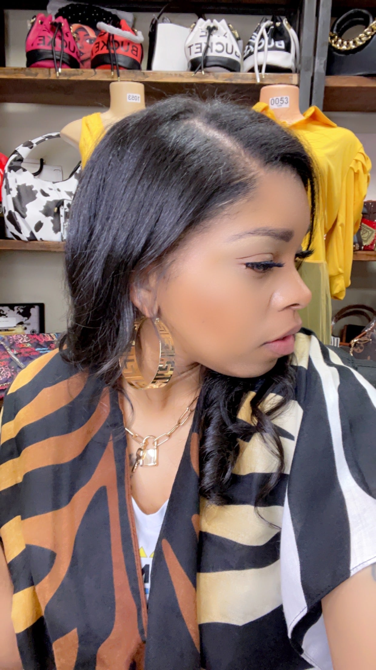 Large Gold Maze Hoops