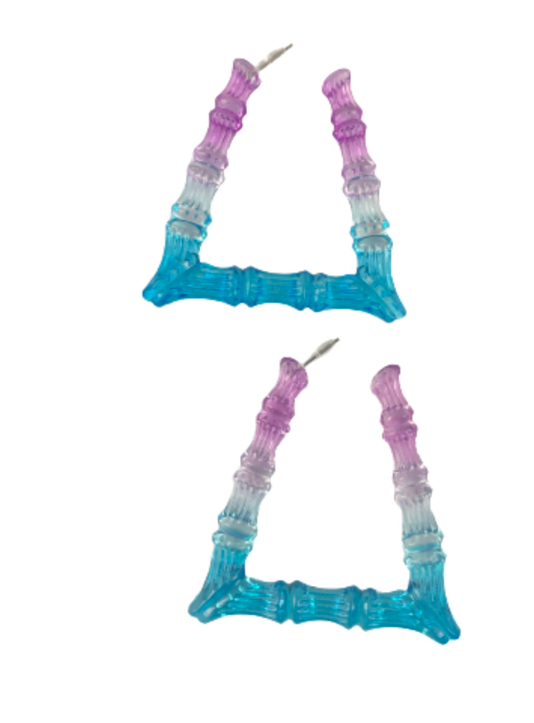 Ombré Summer Triangle Bamboo Hoop Earrings