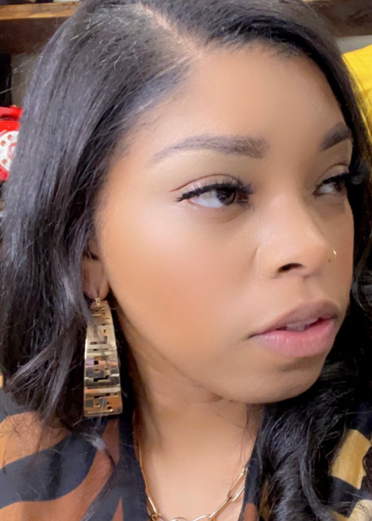Large Gold Maze Hoops