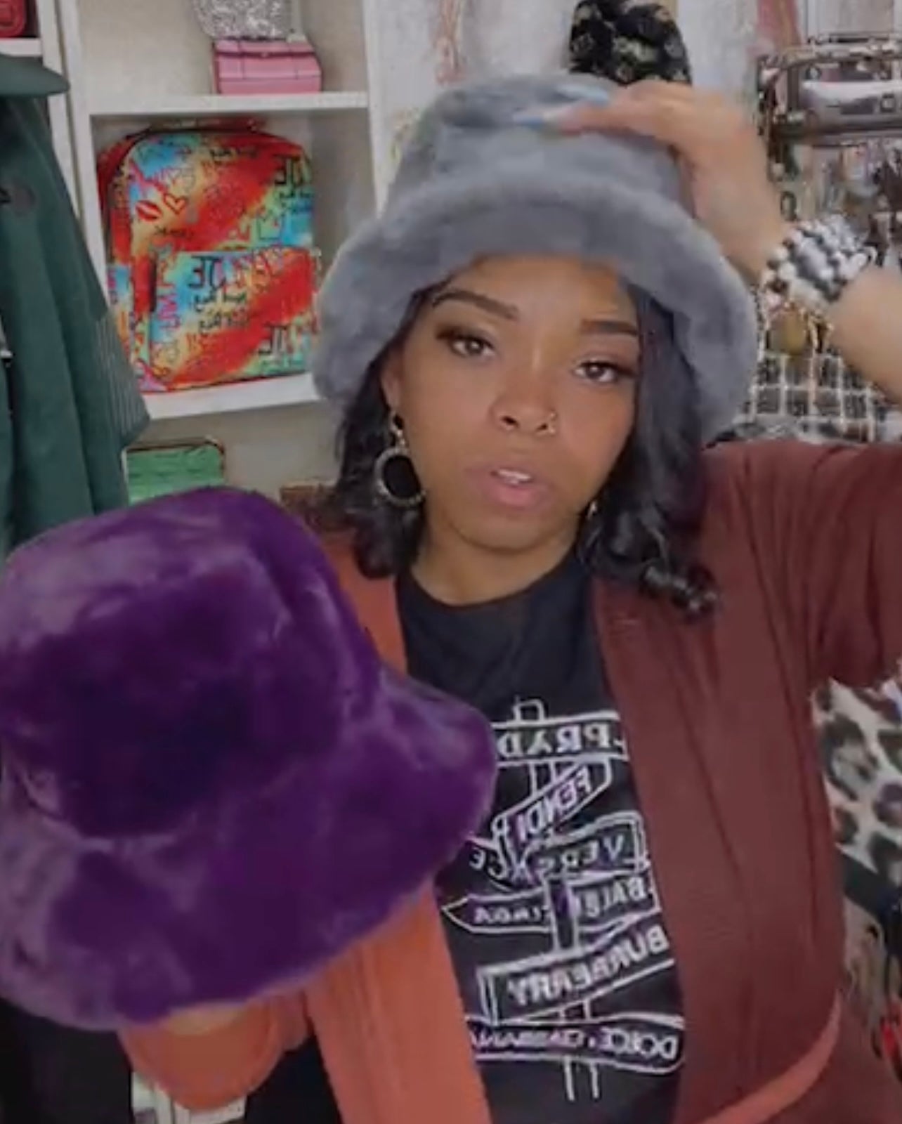 Fur Bucket Hat Fluffy BH