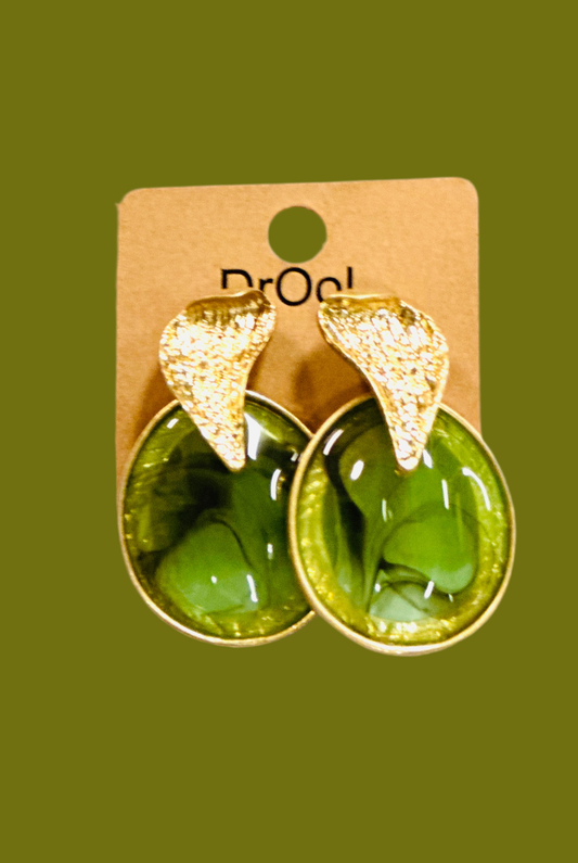 Gold Round Earrings