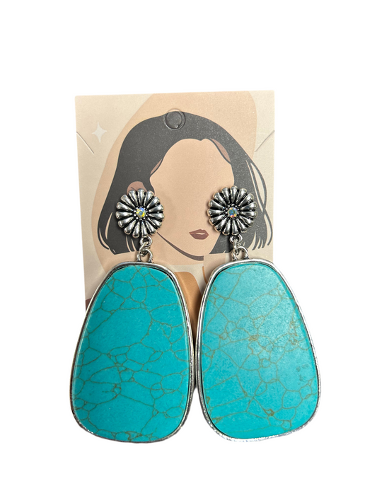 WESTERN TURQUOISE EARRINGS #4660 053CLR