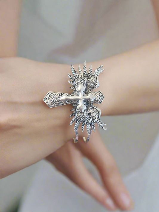 CROSS SILVER ANGLE CUFF