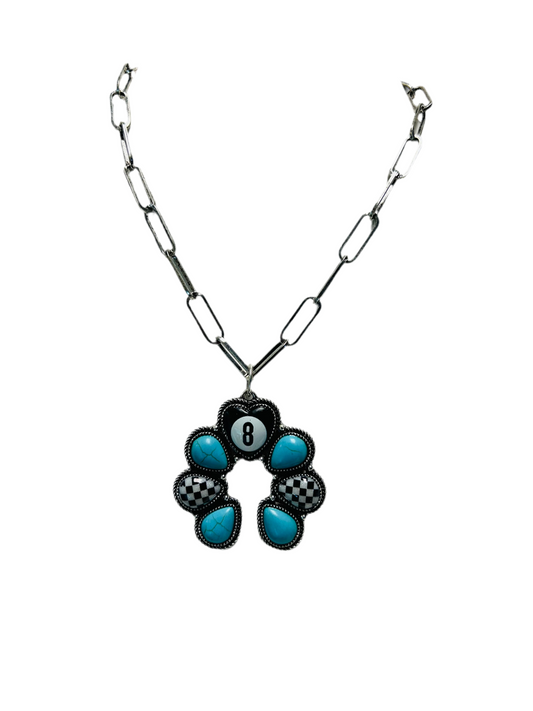 WESTERN 8 BALL HORSESHOE NECKLACE 4661